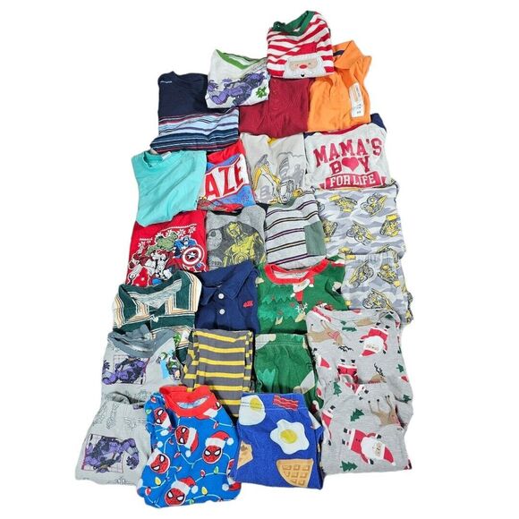 Mix Other - Huge Lot Boys Clothes 25 pieces  SPRING/Fall Size 5 - 6T Sleep Sets, Polo Shirt.